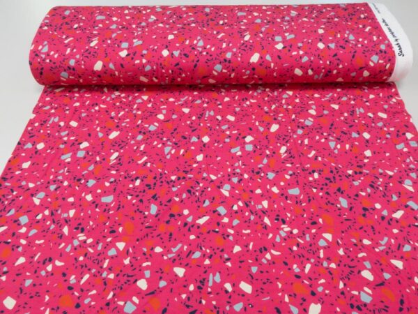 Stoff Bambus jersey Sarah terazzo pink – Bild 3