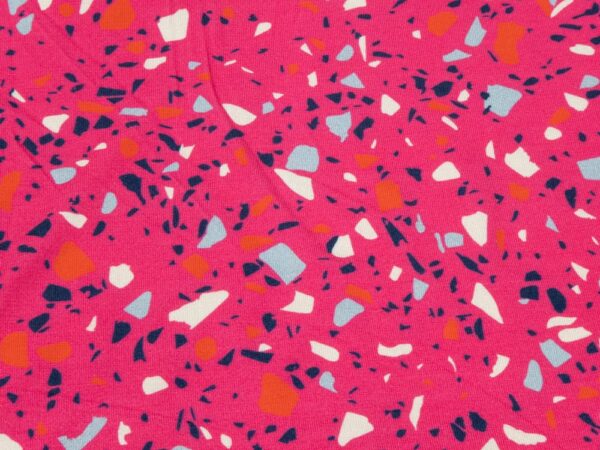 Stoff Bambus jersey Sarah terazzo pink