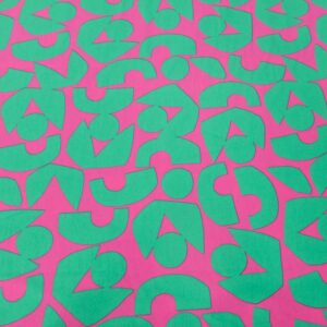 Stoff BW Poplin Moos Abstract grün-rosa