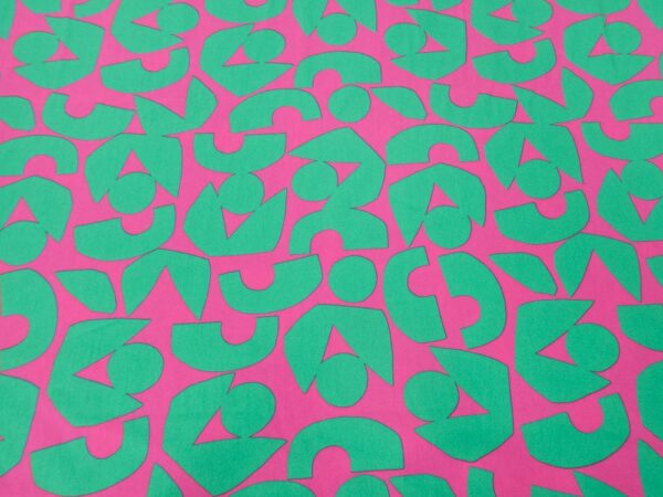 Stoff BW Poplin Moos Abstract grün-rosa