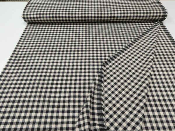 Stoff Woven co/pl Y/D check Flanell natur-schwarz – Bild 2