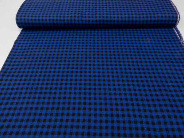 Stoff Woven co/pl Y/D check blau-schwarz – Bild 2