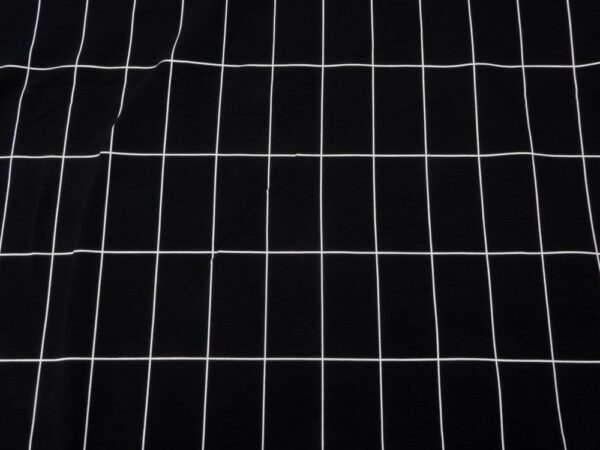 Stoff Jersey BW/EA schwarz weiss Gitter – Bild 2
