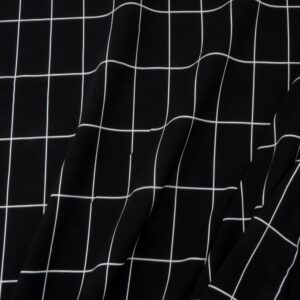 Stoff Jersey BW/EA schwarz weiss Gitter