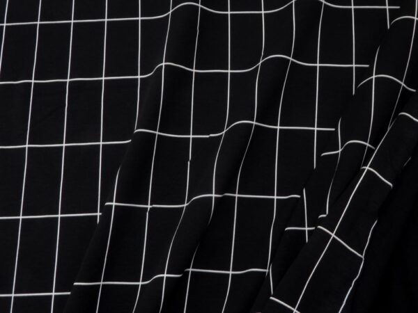 Stoff Jersey BW/EA schwarz weiss Gitter