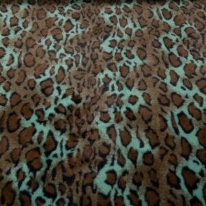 Stoff Knit PL Fur Tiger braun-türkis
