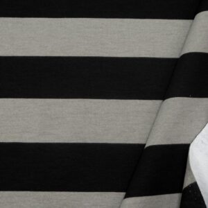 Stoff Sweat Big Stripes schwarz/grau
