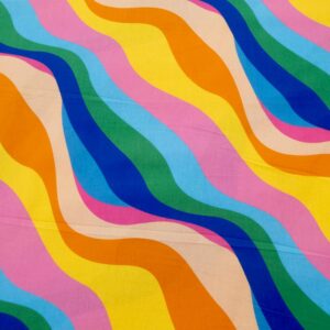 Stoff Baumwolle Popeline Wellen multicolor