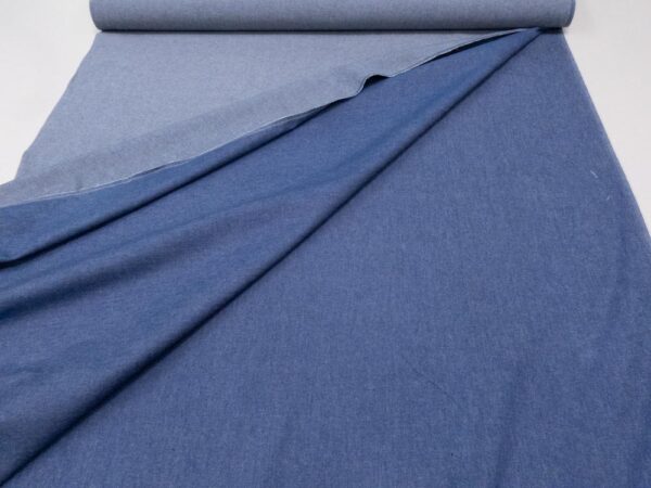 Stoff Baumwolle dünn Chambray blau meliert – Bild 3