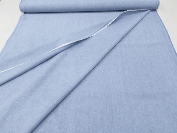 Stoff Baumwolle Chambray washed hellblau meliert – Bild 3