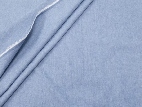Stoff Baumwolle Chambray washed hellblau meliert
