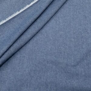Stoff Baumwolle Chambray washed blau meliert