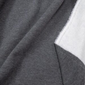 Stoff Knit co/pl recycled heavy jogging dunkelgrau meliert