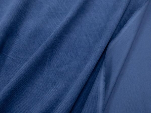 Stoff Woven co 16-W washed cord Denim blue