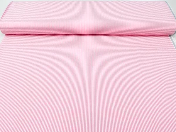 Stoff Denim Oshkosh Stripes rosa-weiss – Bild 3