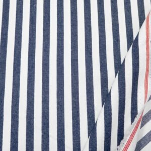 Stoff woven Y/D Denim 1cm Stripe blau-weiss