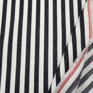 Stoff woven co y/d vintage Denim Stripe 1cm black-white