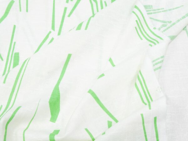 Stoff Baumwolle Leinen Jacquard irregular offwhite-green Fibremood – Bild 2