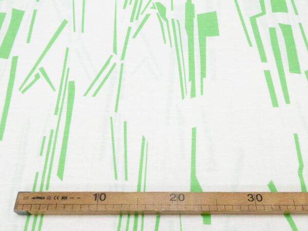 Stoff Baumwolle Leinen Jacquard irregular offwhite-green Fibremood – Bild 4