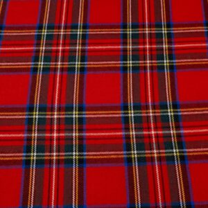 Stoff Wolle Tartan Schottenkaro rot