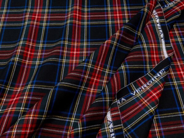 Stoff Wolle Tartan Schottenkaro schwarz – Bild 2