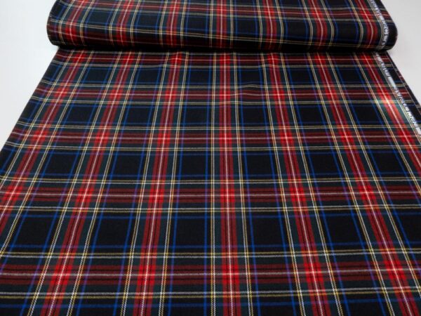 Stoff Wolle Tartan Schottenkaro schwarz – Bild 3