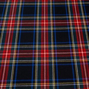 Stoff Wolle Tartan Schottenkaro schwarz