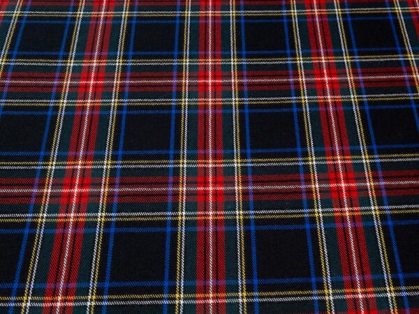 Stoff Wolle Tartan Schottenkaro schwarz