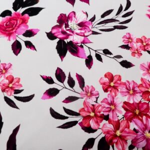 Stoff Seidensatin el. Rosa Rosentraum