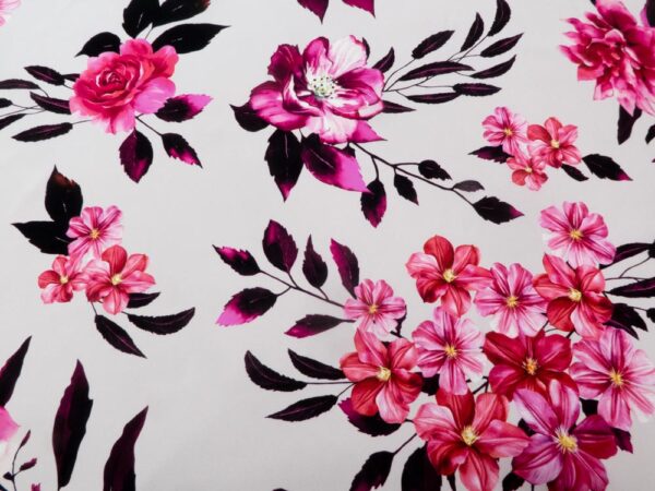 Stoff Seidensatin el. Rosa Rosentraum