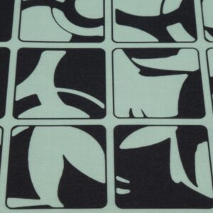 Stoff Romanitjersey PE fest schwarz - mintgrün Picture it