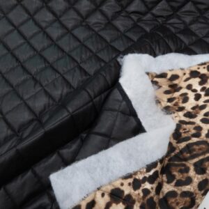 Stoff Stepp wattiert schwarz-Leo