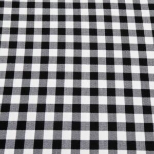 Stoff Seersucker Vichy schwarz-weiss big