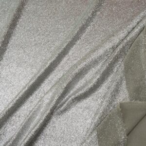 Stoff Jersey laminiert silberglänzend