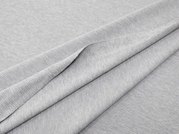 Stoff Waffel Jersey Baumwolle grau meliert – Bild 2