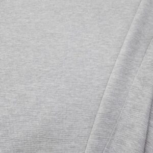 Stoff Waffel Jersey Baumwolle grau meliert