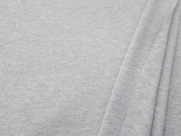 Stoff Waffel Jersey Baumwolle grau meliert