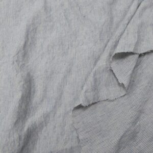 Stoff Leinen Streifen fein vintage natur-hellblau