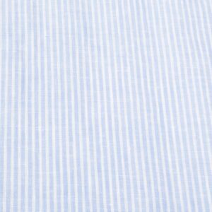 Stoff Leinen Streifen 1.5/3mm hellblau-weiss