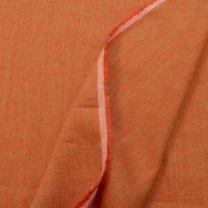 Stoff Leinen melange orange-grün