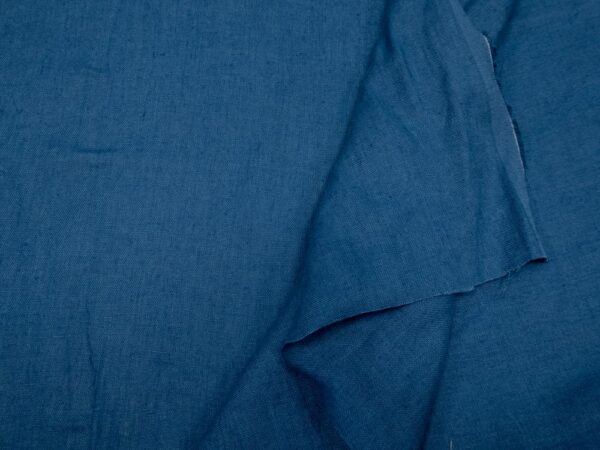 Stoff Leinen uni denimblau