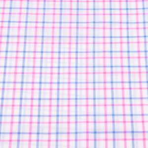 Stoff Futter Karos weiss-pink-hellblau