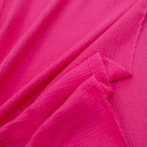 Stoff Double Gauze neonpink