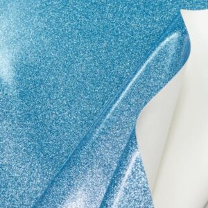 Stoff Glitzer Vinyl soft blau