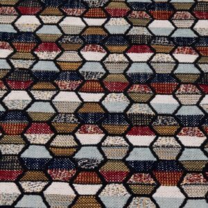 Stoff Cosmic midnight-ruby Azteken Chenille