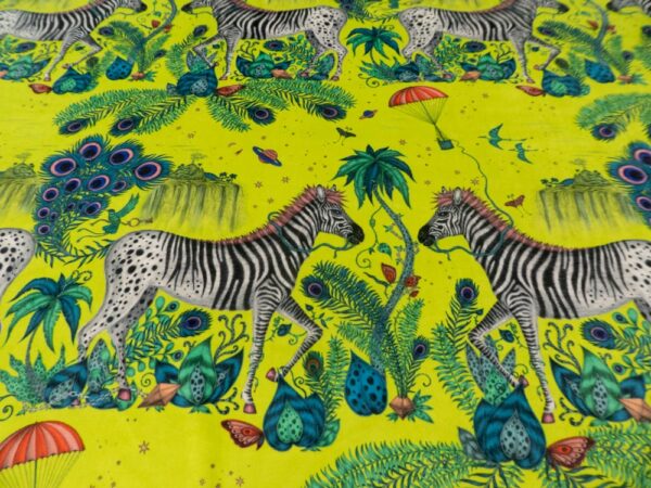 Stoff Samt Lost World lime (Emma Shipley) – Bild 2