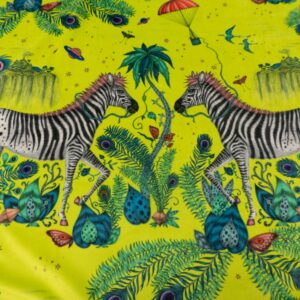Stoff Samt Lost World lime (Emma Shipley)