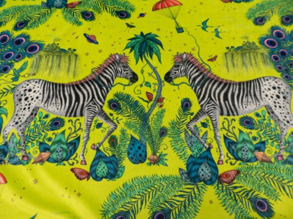 Stoff Samt Lost World lime (Emma Shipley)