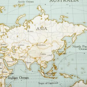 Stoff maps duckegg Weltkarte