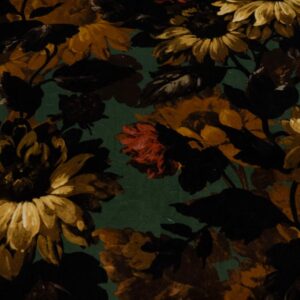 Stoff Sunforest sage-russet Velvet Sonnenblumen